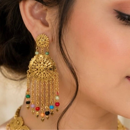 Multicolour Beaded Gold-Tone Choker Set