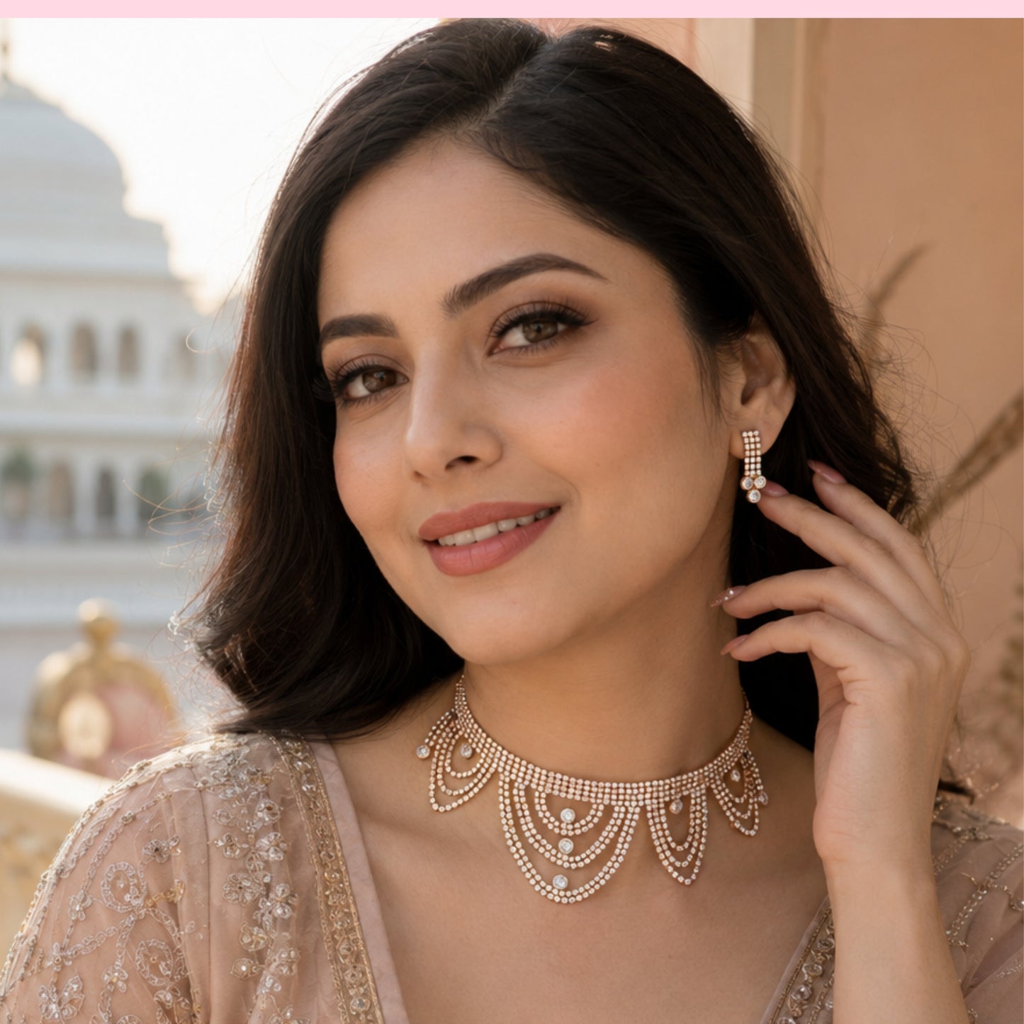 Elegant Sparkle Choker Set