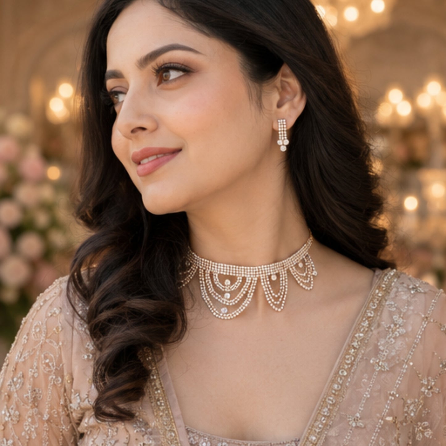Elegant Sparkle Choker Set