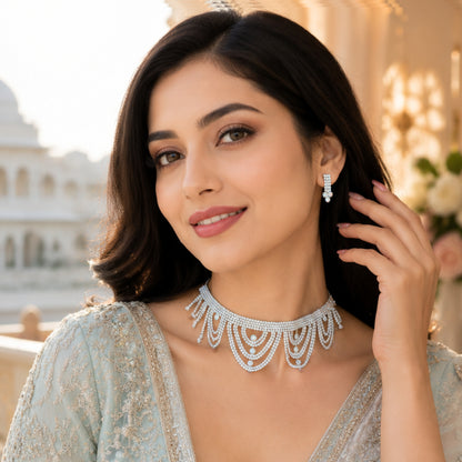 Elegant Sparkle Choker Set