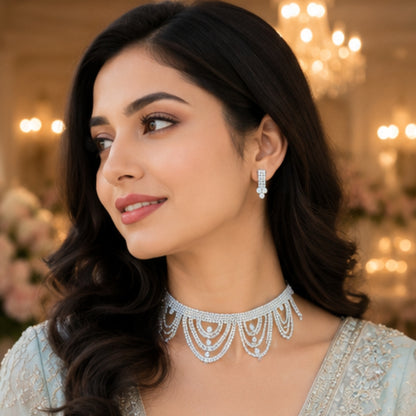 Elegant Sparkle Choker Set