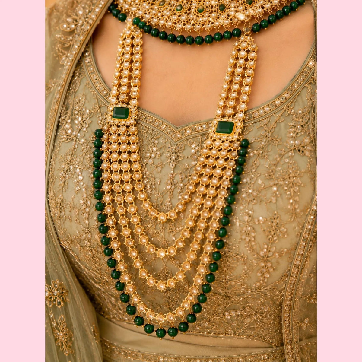Royal Green Kundan Bridal Set – Complete Wedding Jewellery set