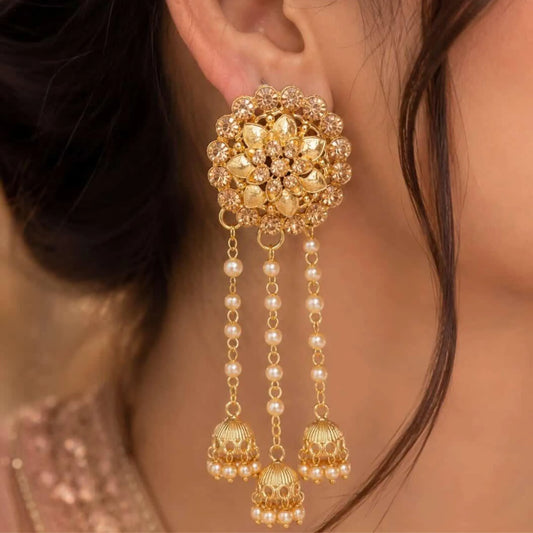 Imperial Gold Floral Jhumkas