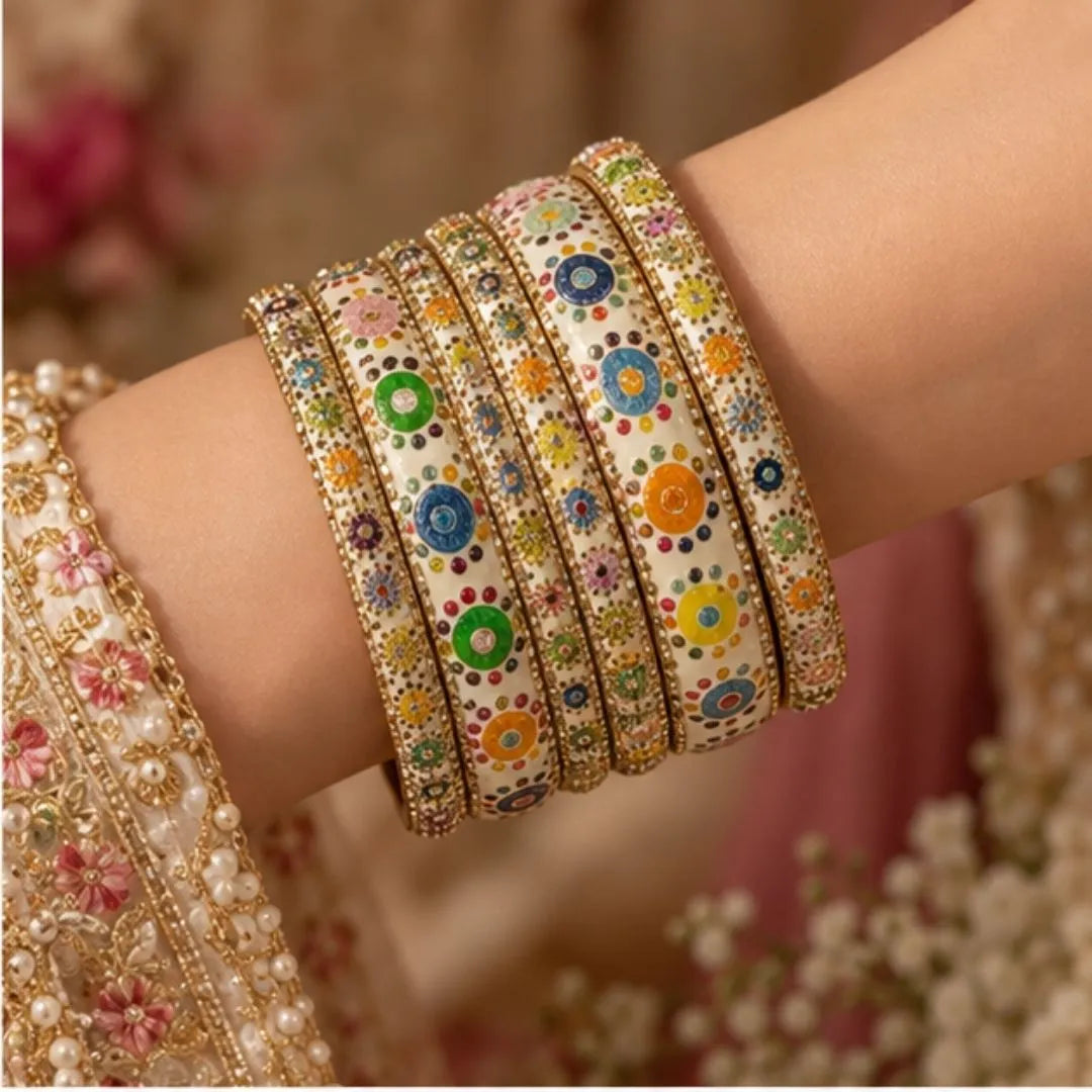 Multicolour Meenakari Style Bridal Bangles