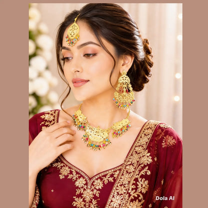 Vibrant Gold Filigree & Multi-Color Bead Set