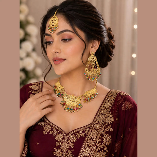 Vibrant Gold Filigree & Multi-Color Bead Set