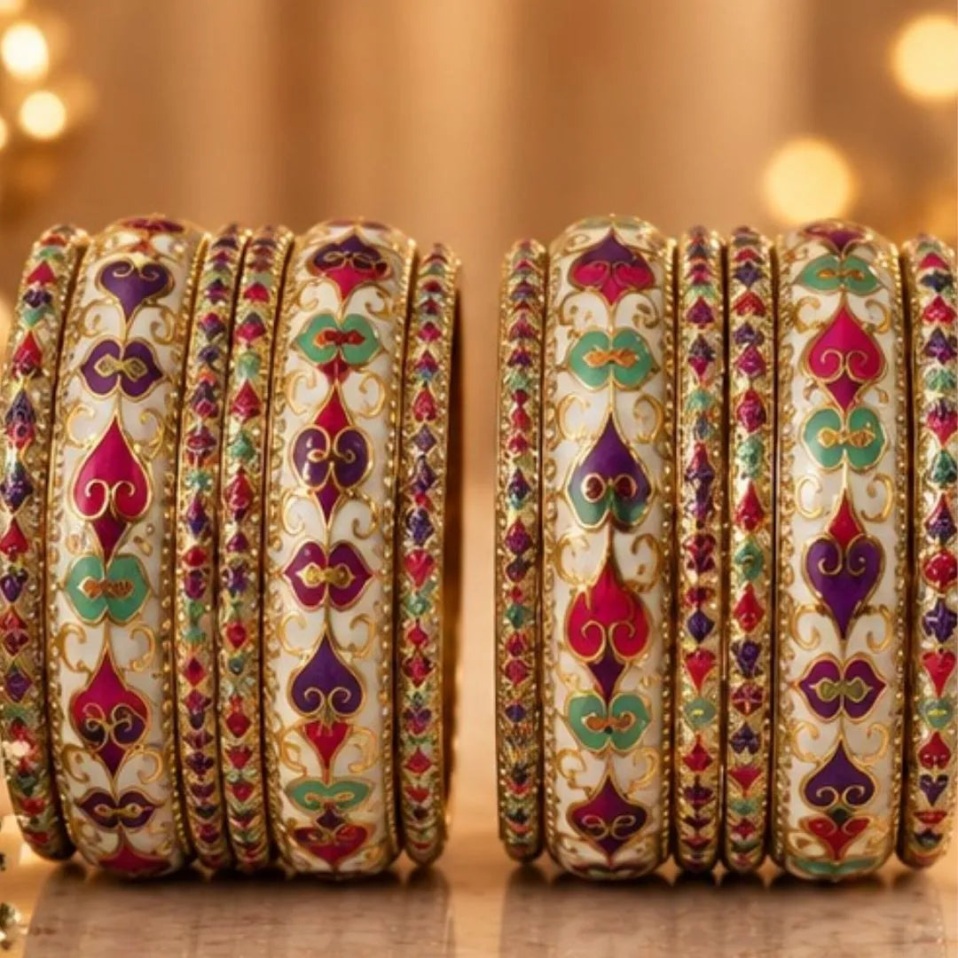 Meenakari Style Multicolour Bridal Bangles