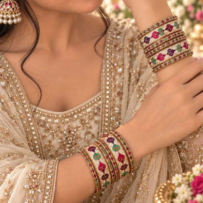 Meenakari Style Multicolour Bridal Bangles
