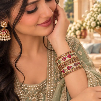 Meenakari Style Multicolour Bridal Bangles