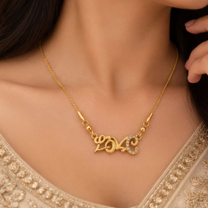 Gold-Tone Love Pendant Necklace – Sparkle Heart Design – Random Style
