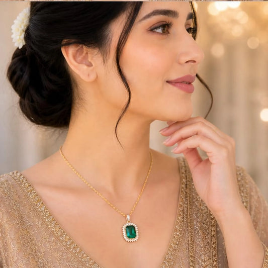 Majestic Solitaire Gemstone Pendant Necklace
