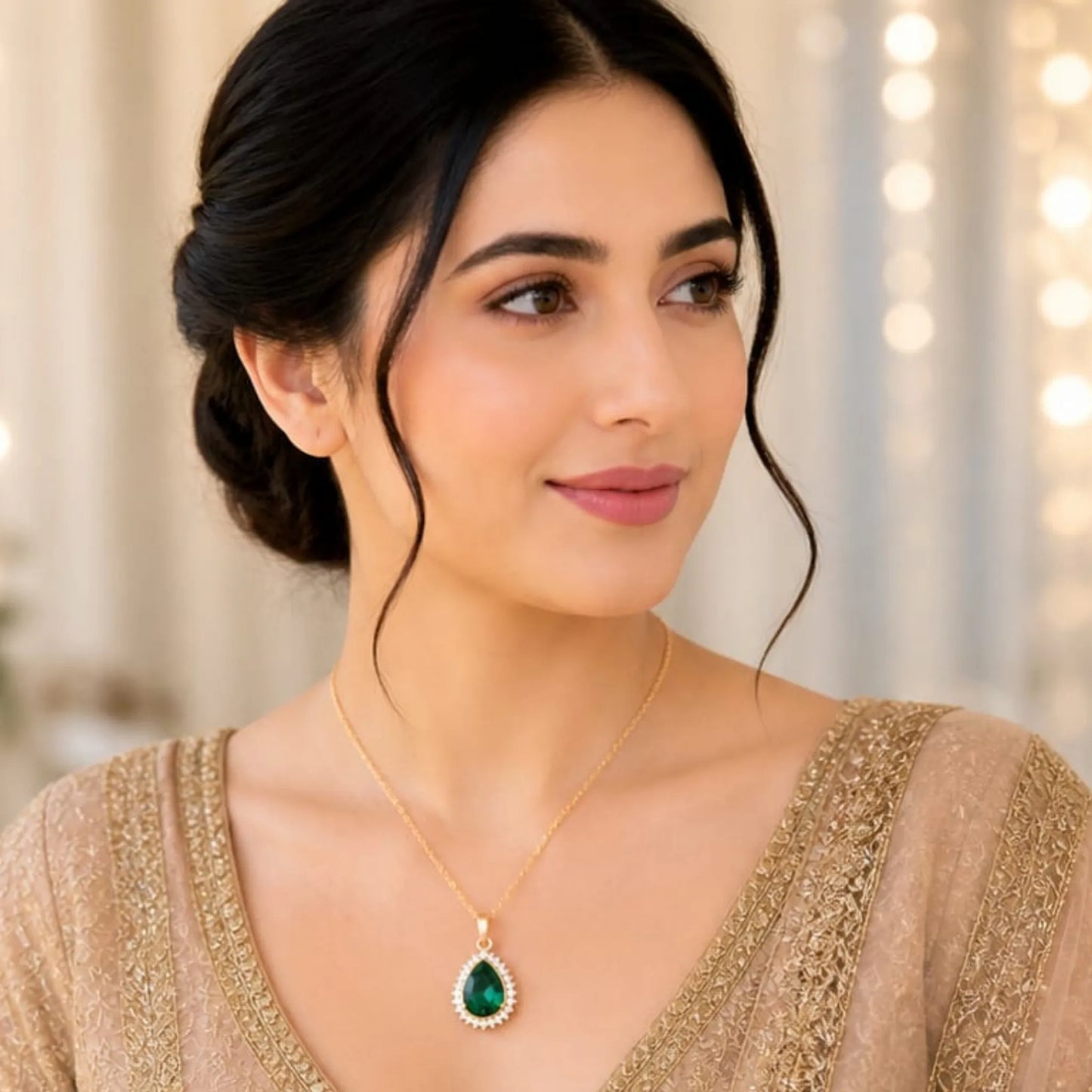 Majestic Solitaire Gemstone Pendant Necklace
