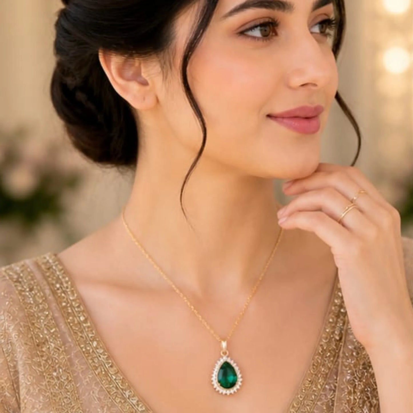 Majestic Solitaire Gemstone Pendant Necklace