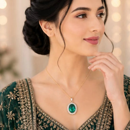 Majestic Solitaire Gemstone Pendant Necklace