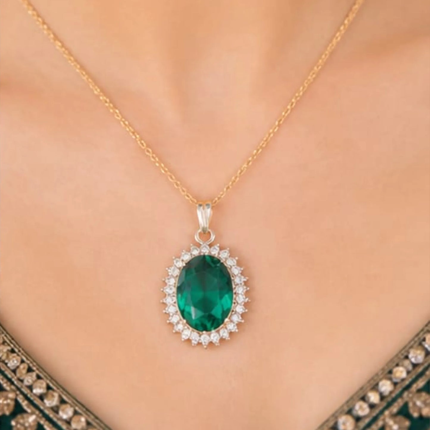 Majestic Solitaire Gemstone Pendant Necklace