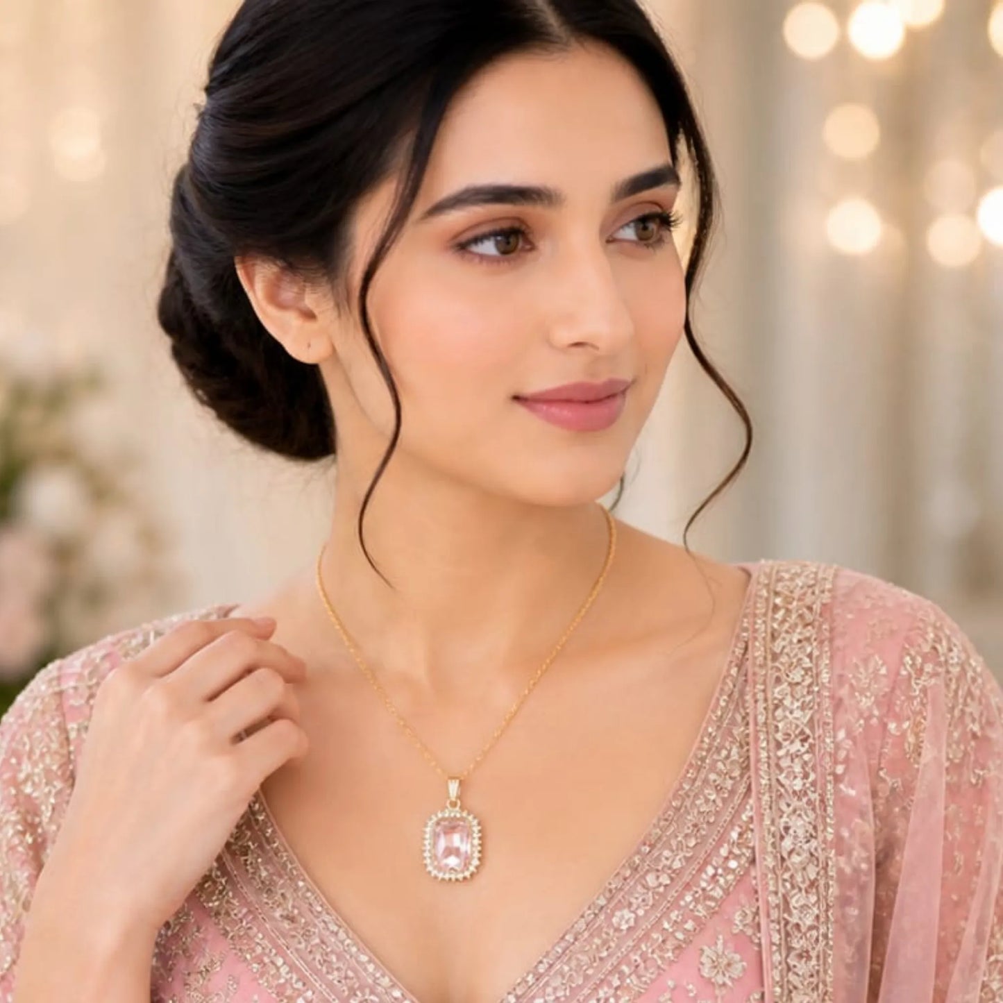 Majestic Solitaire Gemstone Pendant Necklace