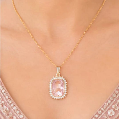 Majestic Solitaire Gemstone Pendant Necklace