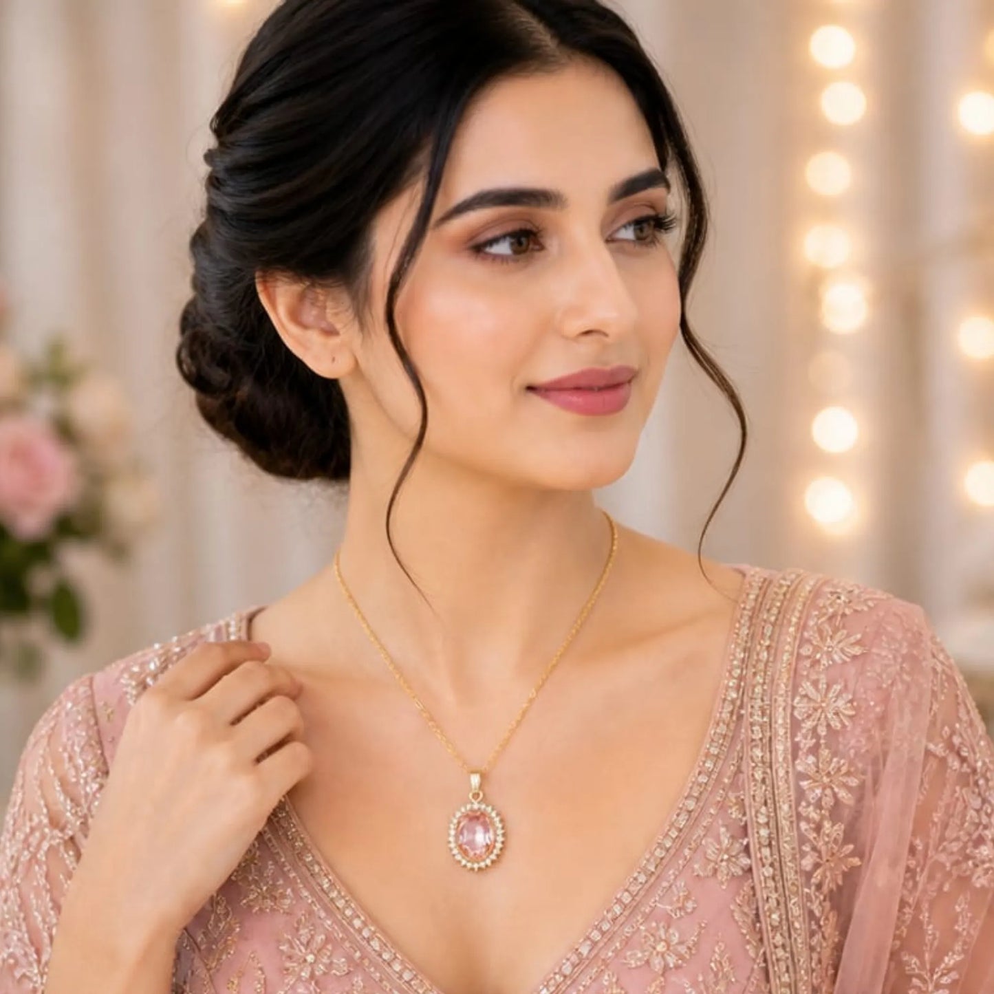 Majestic Solitaire Gemstone Pendant Necklace