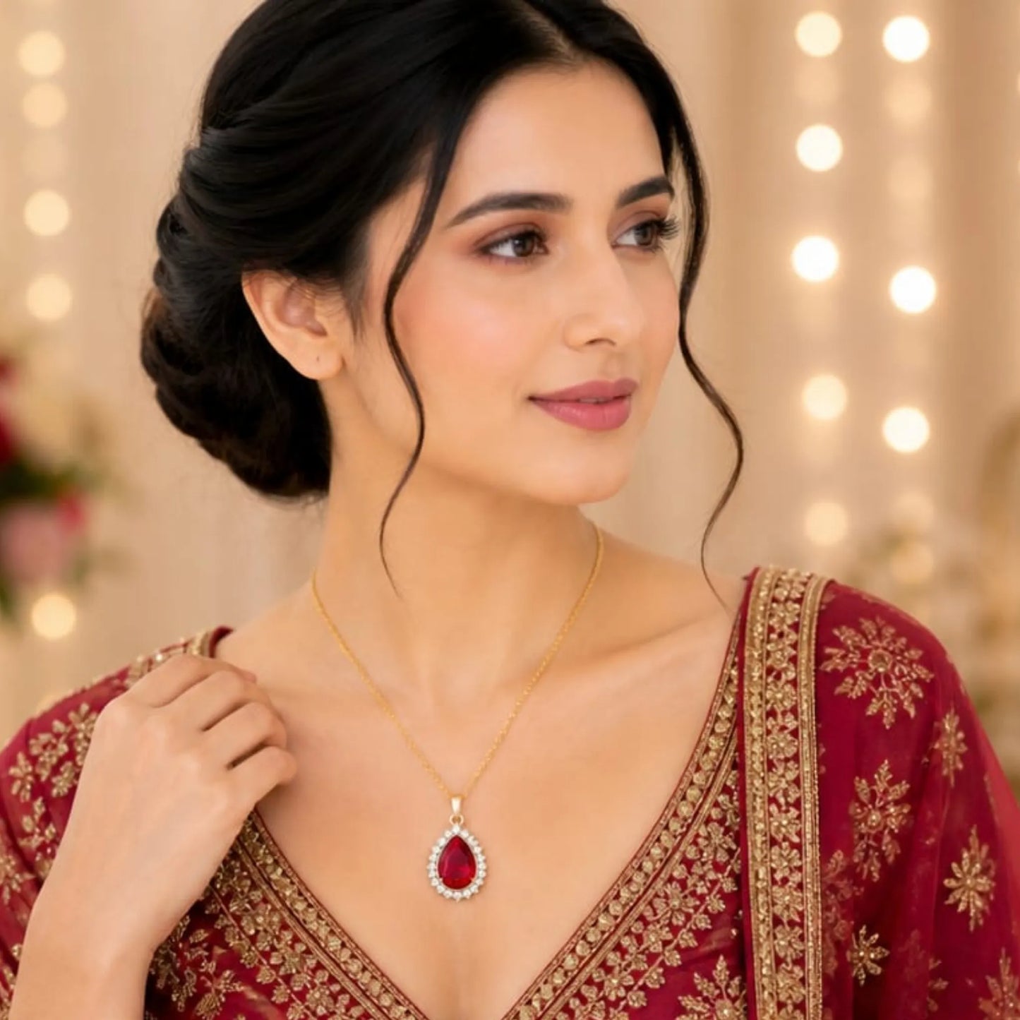 Majestic Solitaire Gemstone Pendant Necklace