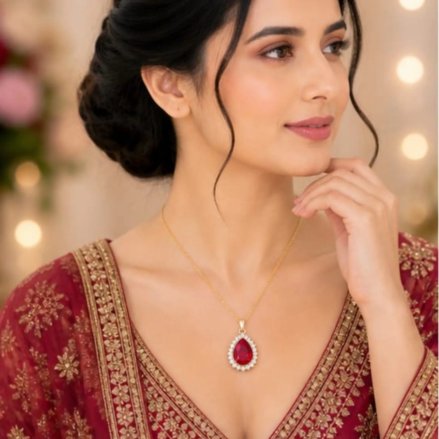 Majestic Solitaire Gemstone Pendant Necklace