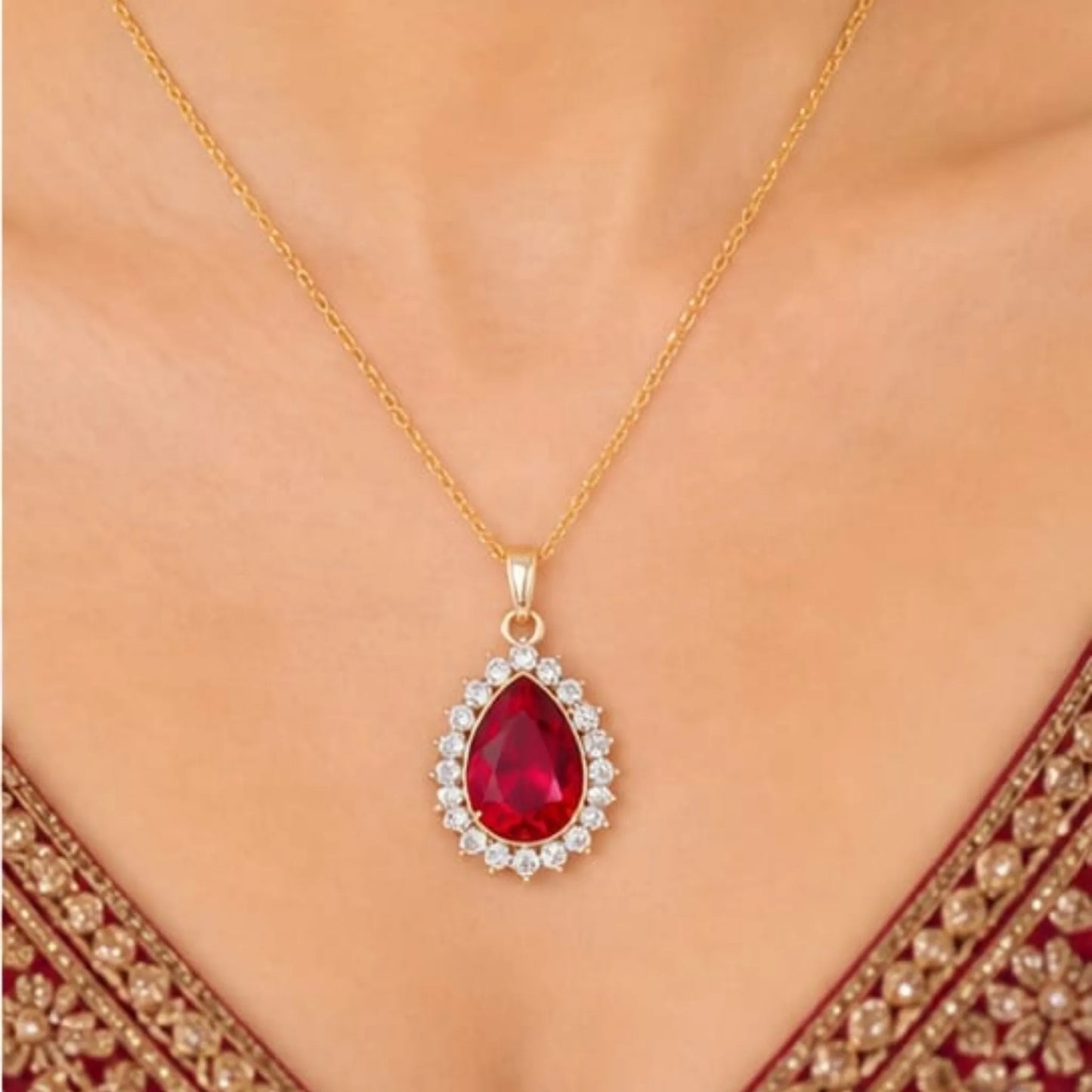 Majestic Solitaire Gemstone Pendant Necklace