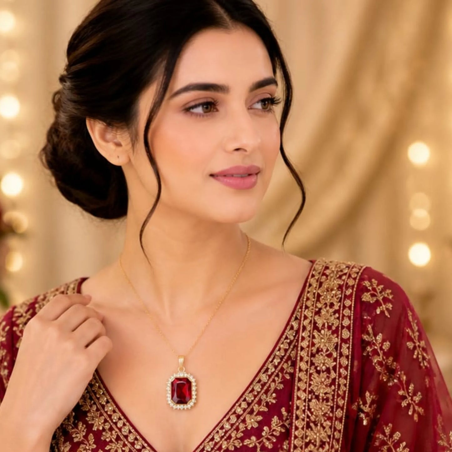 Majestic Solitaire Gemstone Pendant Necklace