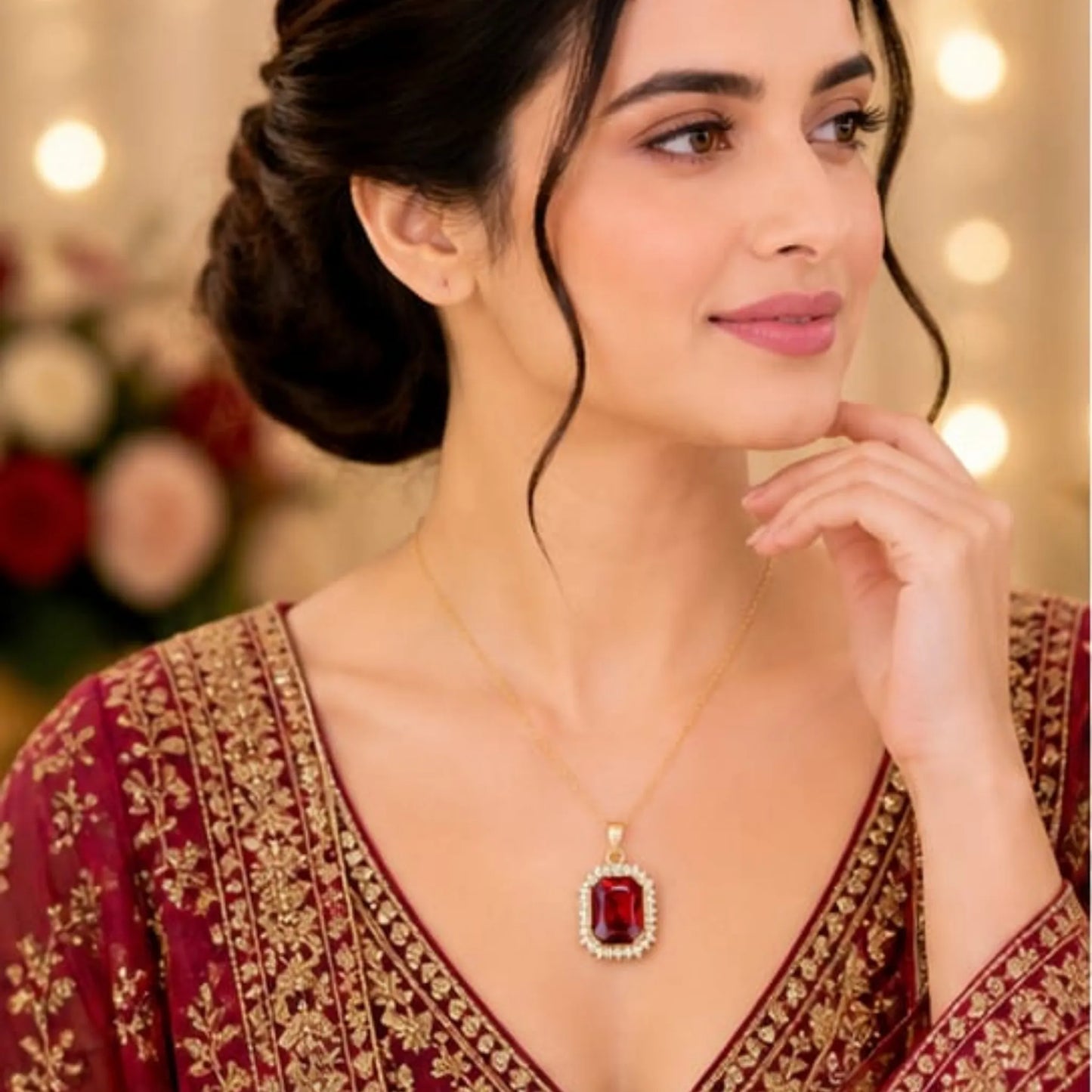 Majestic Solitaire Gemstone Pendant Necklace