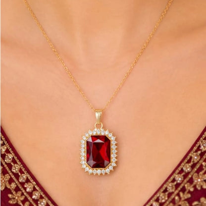Majestic Solitaire Gemstone Pendant Necklace