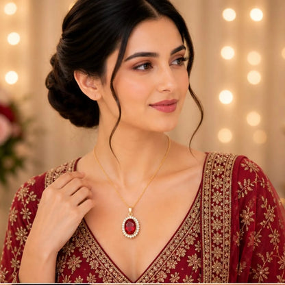 Majestic Solitaire Gemstone Pendant Necklace