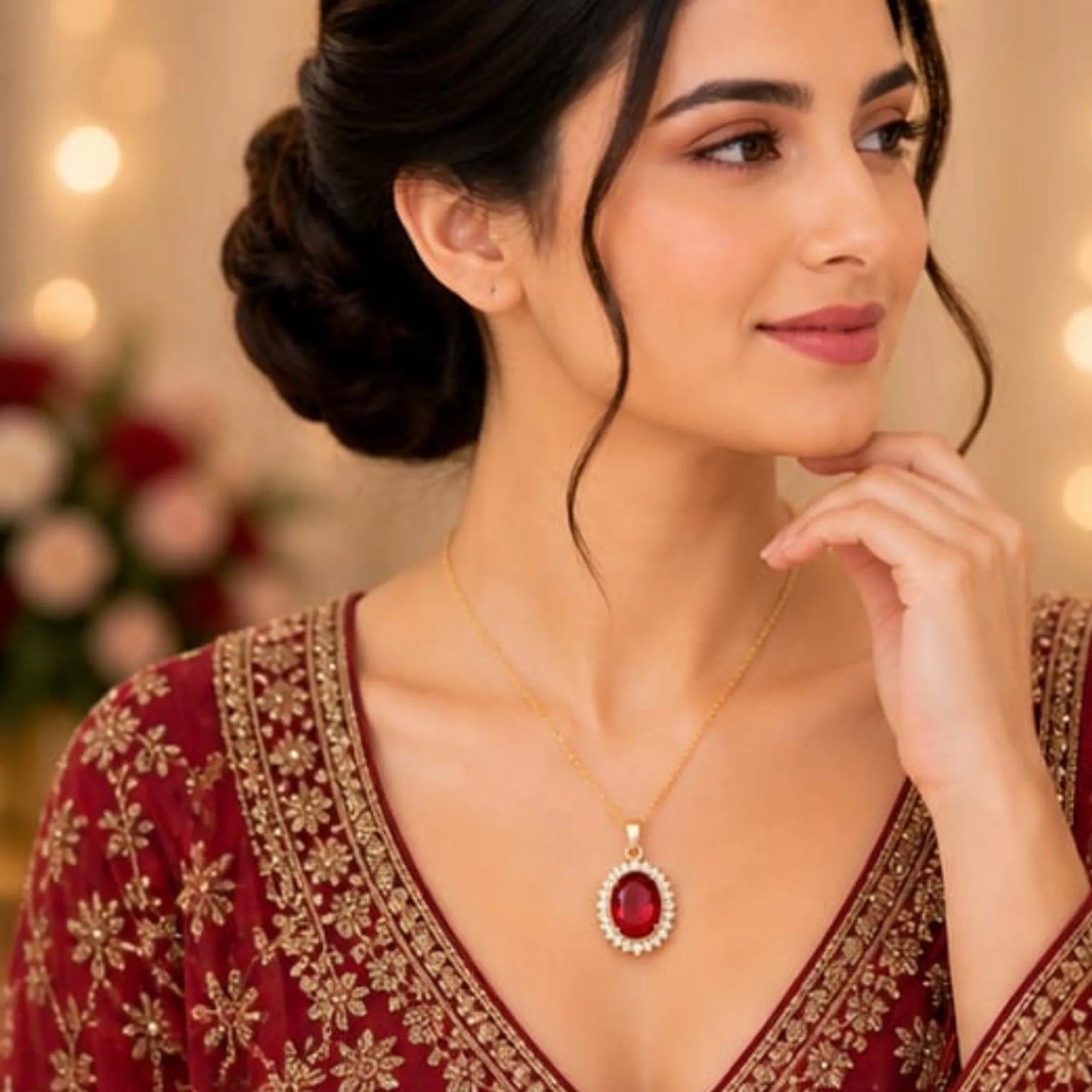 Majestic Solitaire Gemstone Pendant Necklace