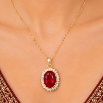 Majestic Solitaire Gemstone Pendant Necklace