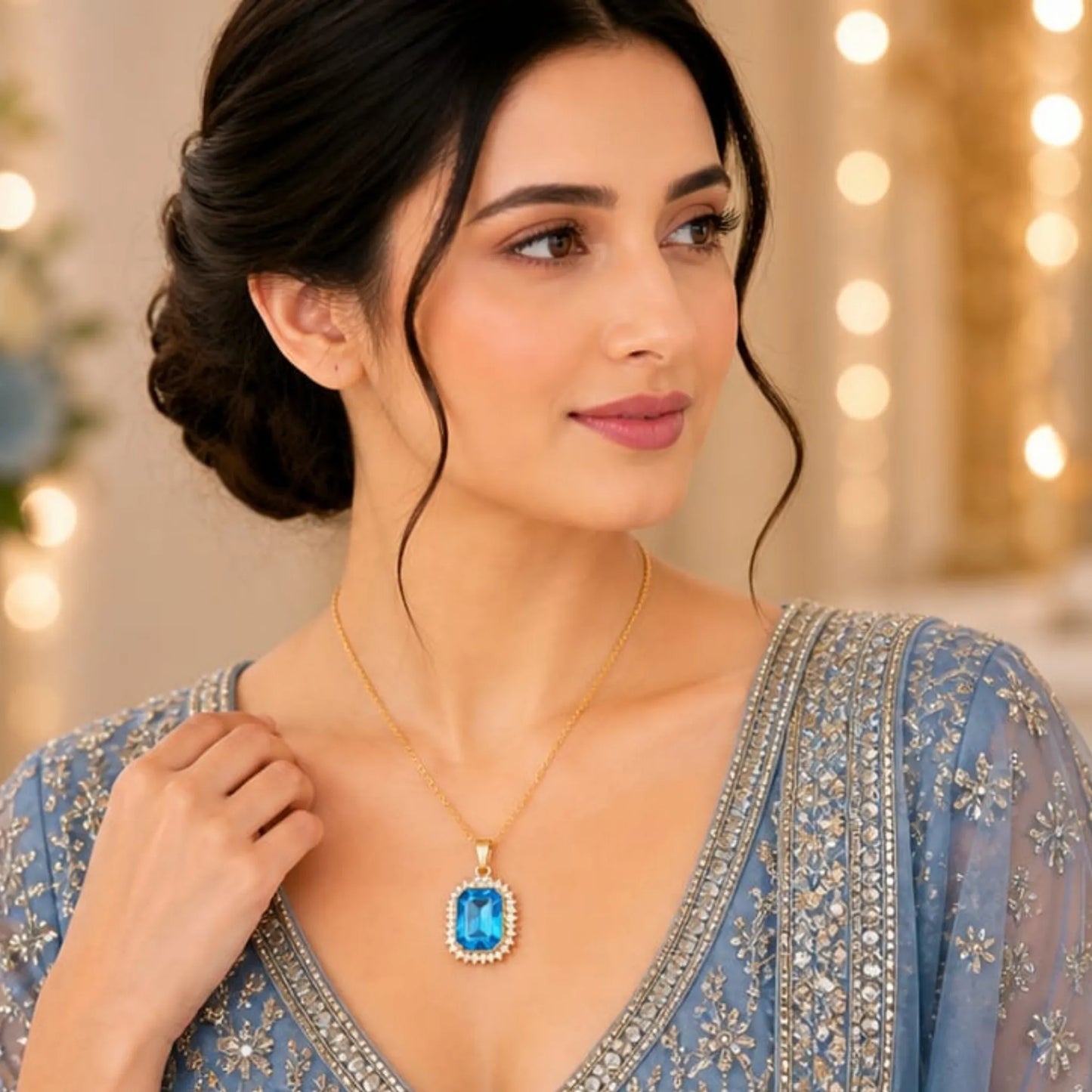 Majestic Solitaire Gemstone Pendant Necklace