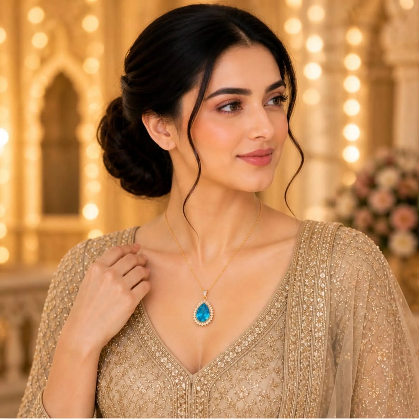 Majestic Solitaire Gemstone Pendant Necklace