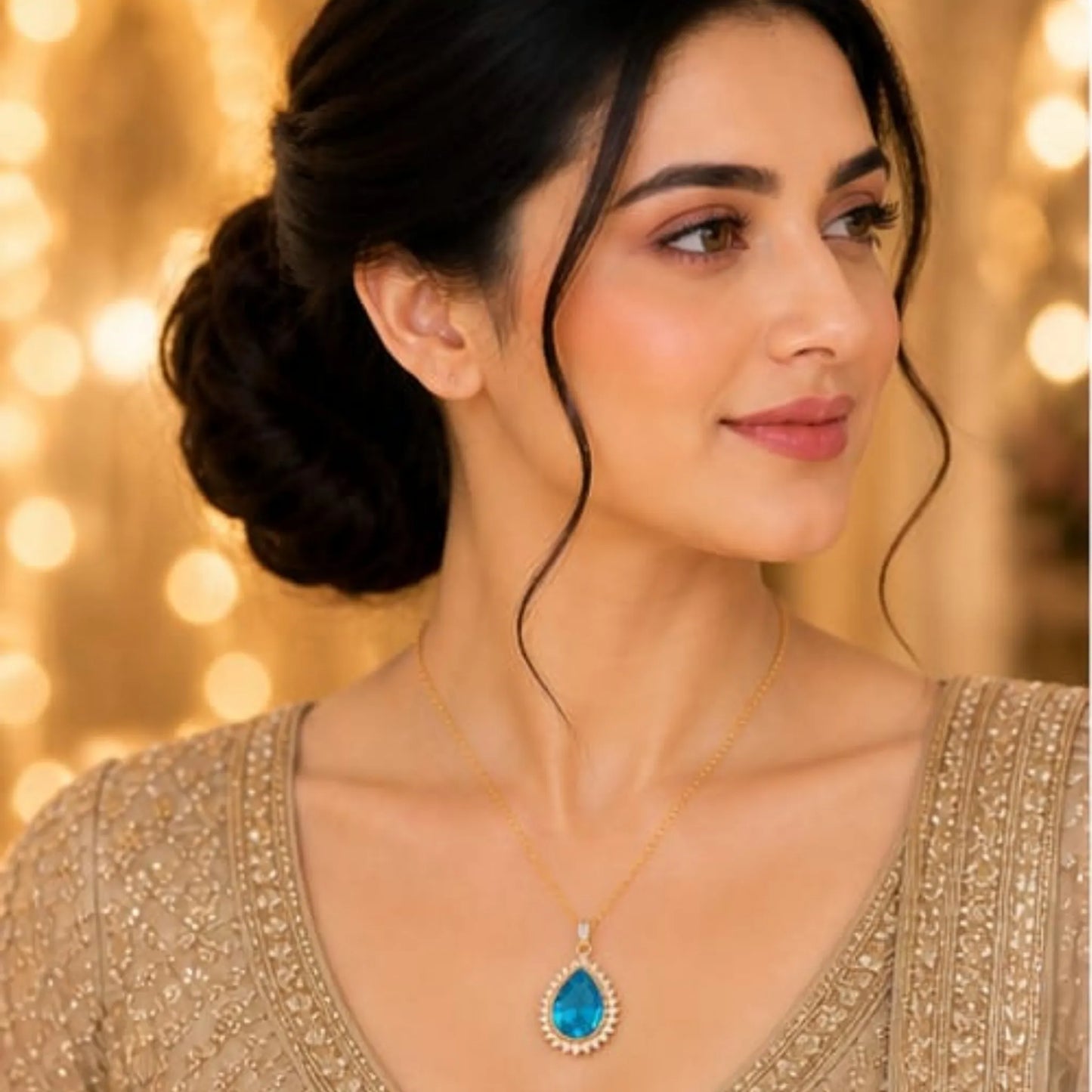 Majestic Solitaire Gemstone Pendant Necklace