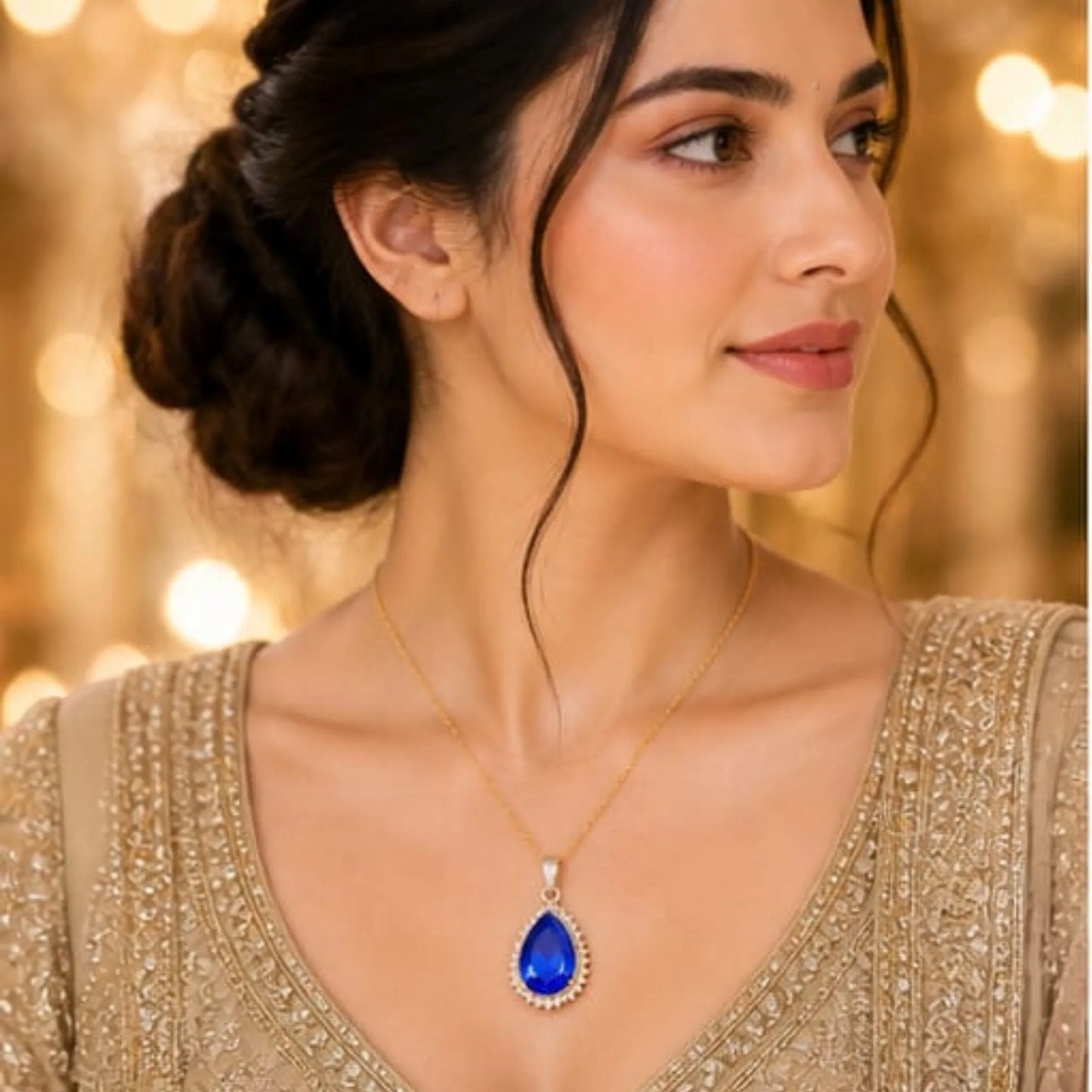 Majestic Solitaire Gemstone Pendant Necklace