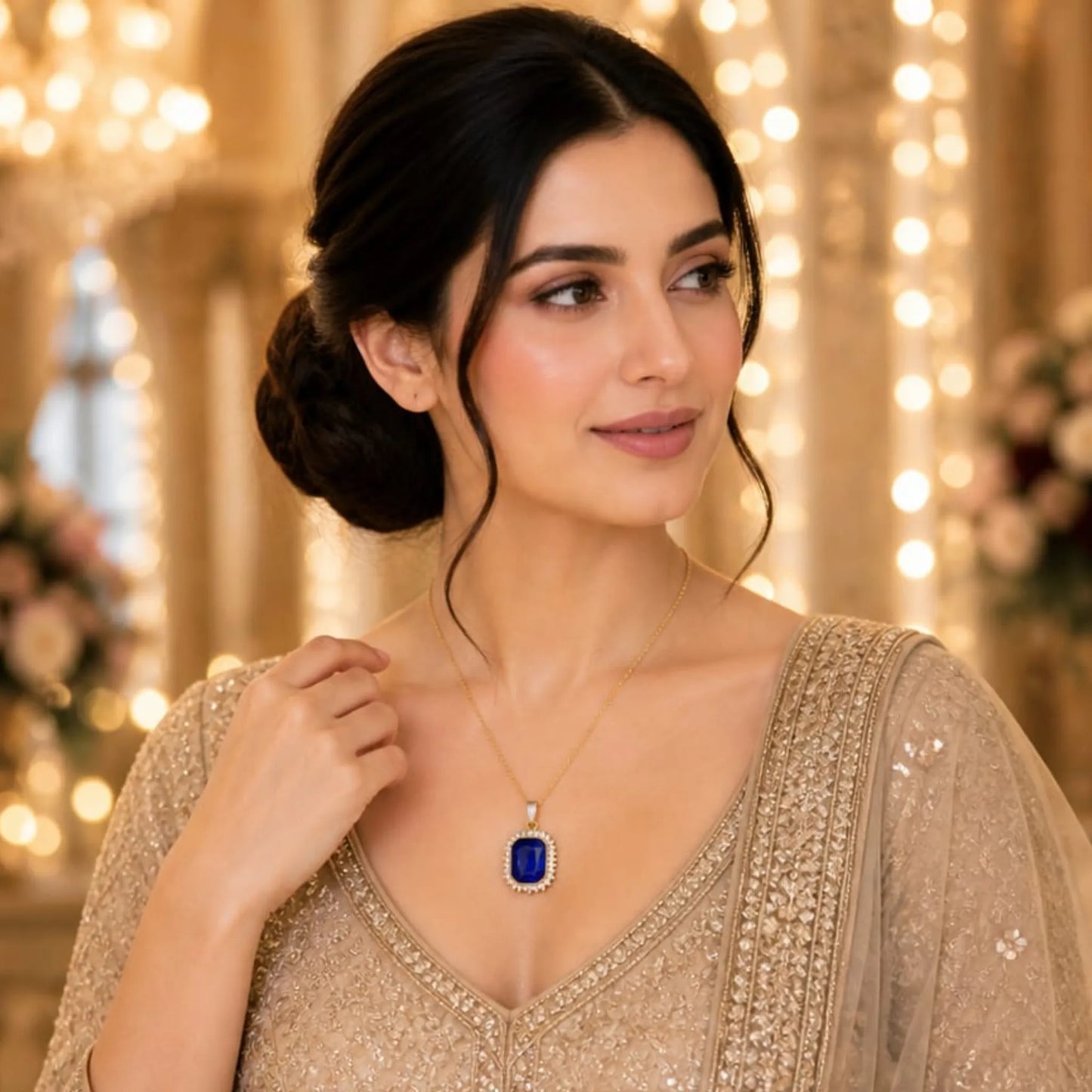 Majestic Solitaire Gemstone Pendant Necklace
