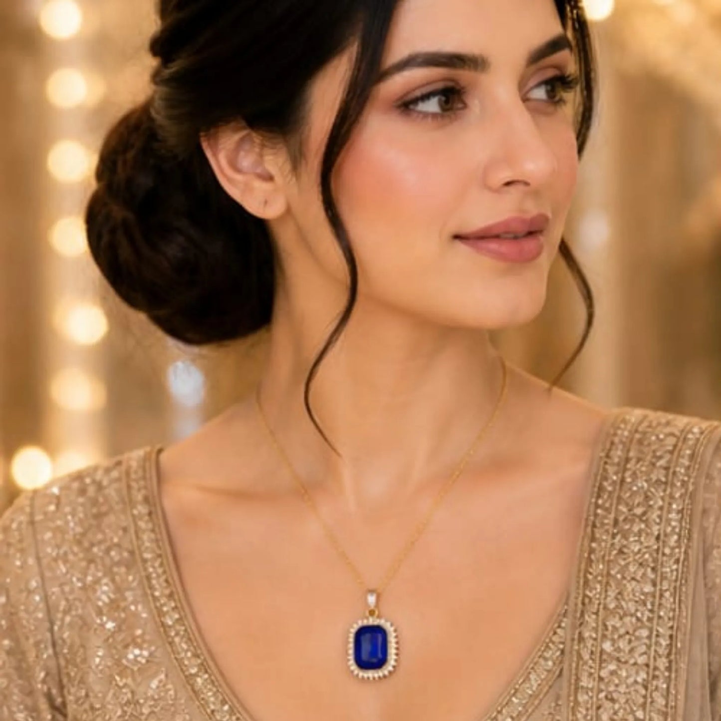 Majestic Solitaire Gemstone Pendant Necklace