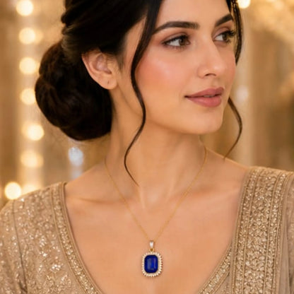 Majestic Solitaire Gemstone Pendant Necklace