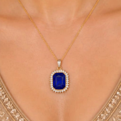 Majestic Solitaire Gemstone Pendant Necklace