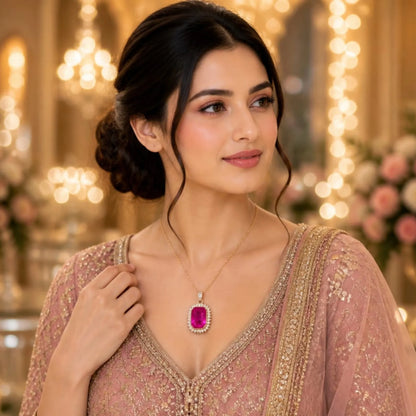 Majestic Solitaire Gemstone Pendant Necklace