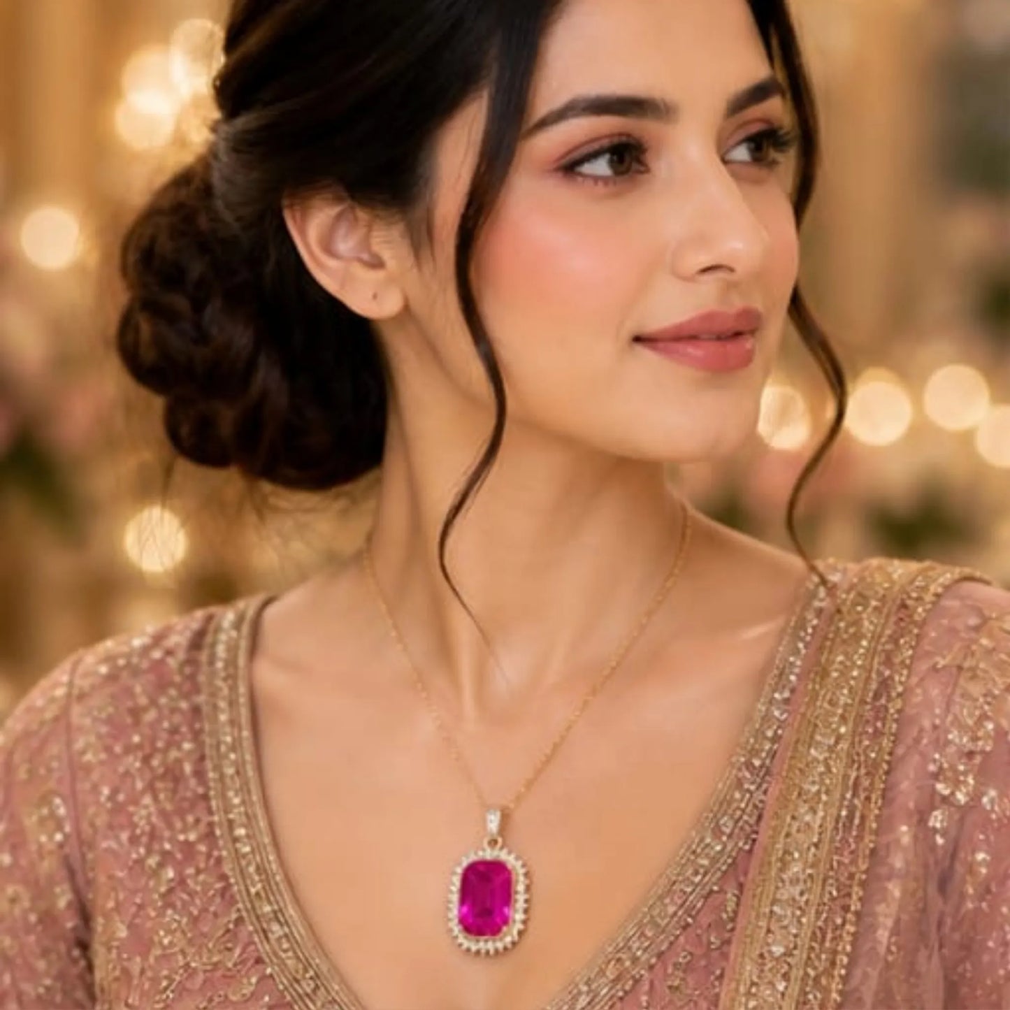 Majestic Solitaire Gemstone Pendant Necklace