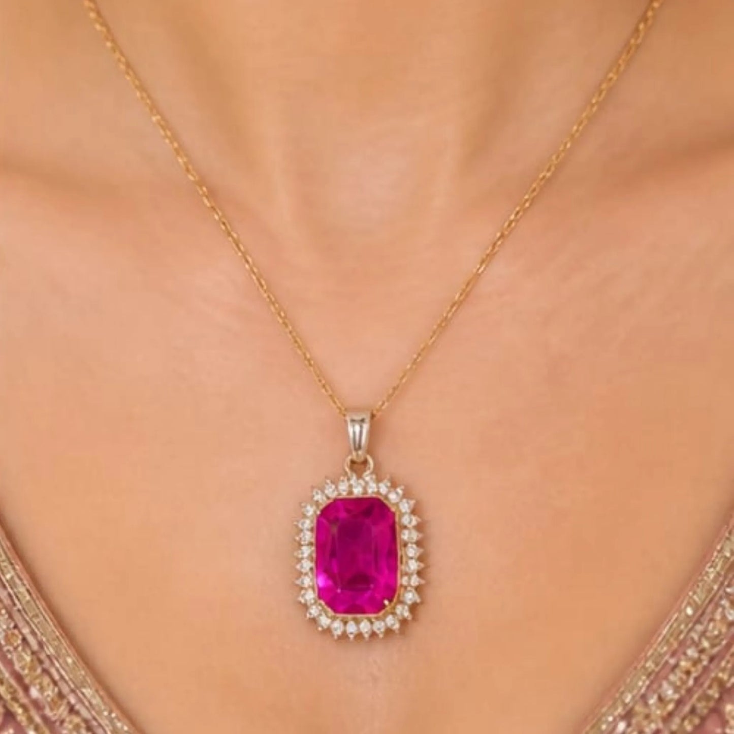 Majestic Solitaire Gemstone Pendant Necklace