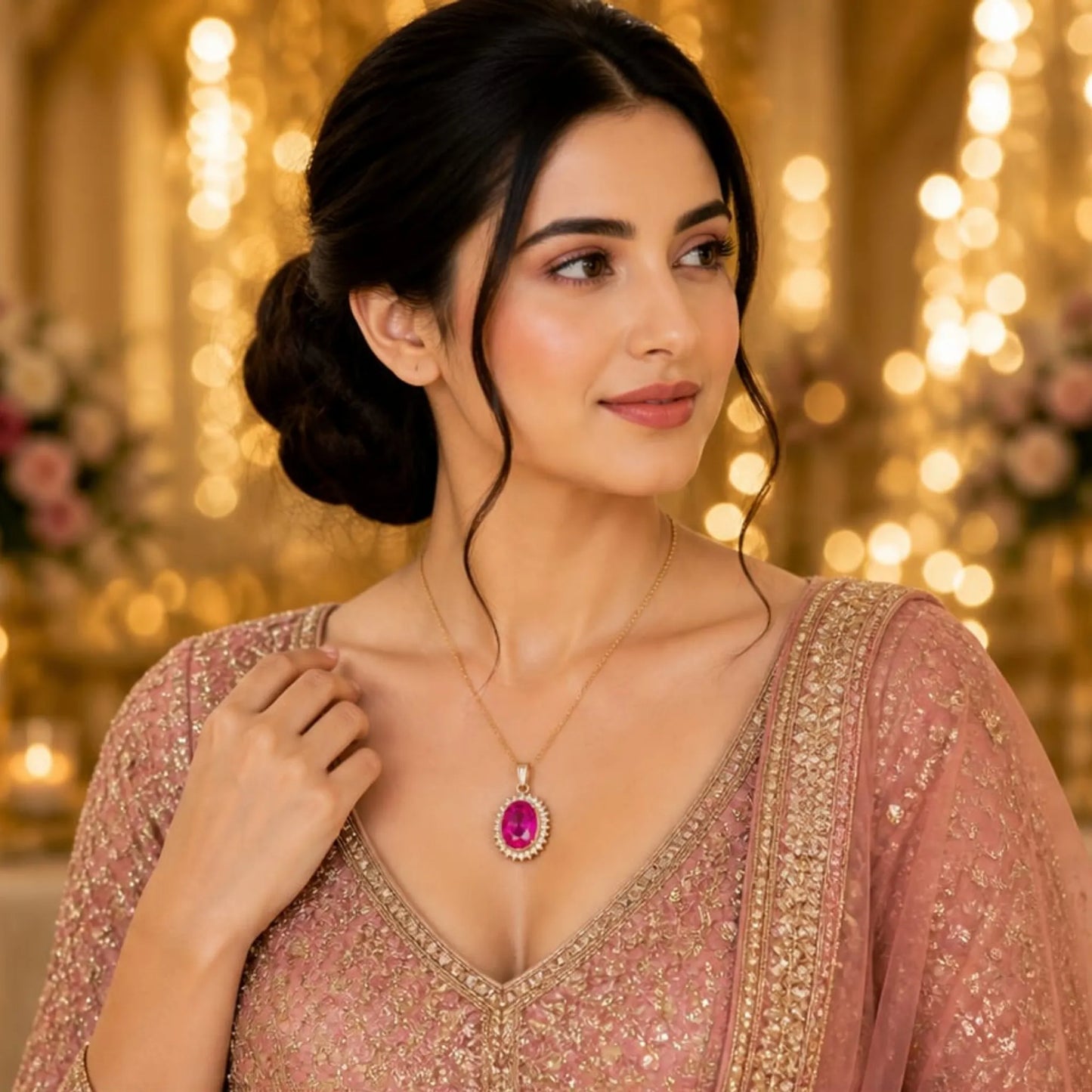 Majestic Solitaire Gemstone Pendant Necklace