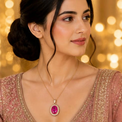 Majestic Solitaire Gemstone Pendant Necklace