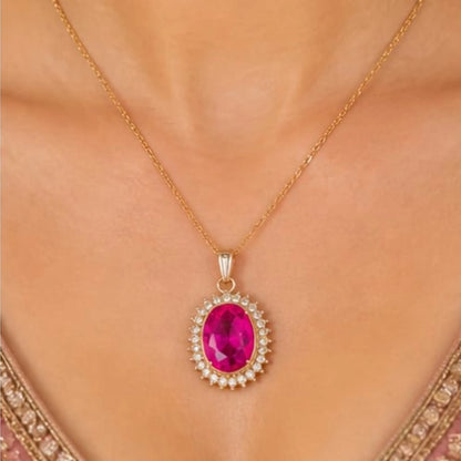 Majestic Solitaire Gemstone Pendant Necklace