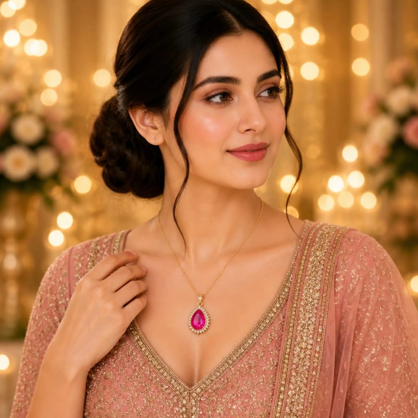 Majestic Solitaire Gemstone Pendant Necklace