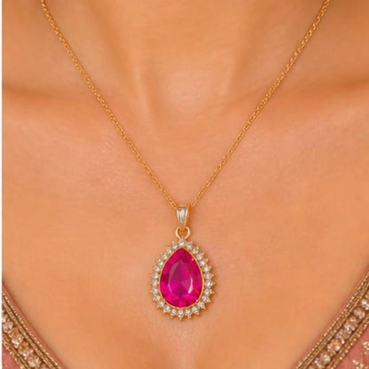 Majestic Solitaire Gemstone Pendant Necklace
