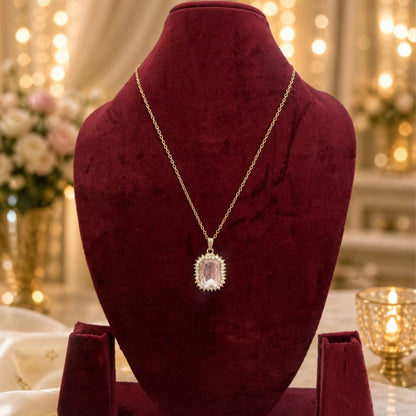 Majestic Solitaire Gemstone Pendant Necklace