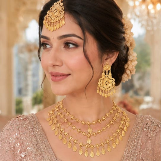Golden Radiance Three-Layer Filigree Set