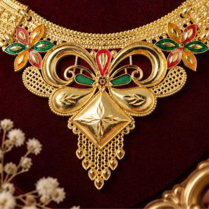 Meenakari Gold-Tone Traditional Necklace Set
